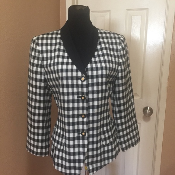 Le Suit Jackets & Blazers - Plaid black,white and grey jacket